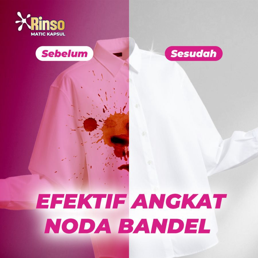 Rinso Kapsul Matic Sakura Bloom Deterjen Cair 50kapsul