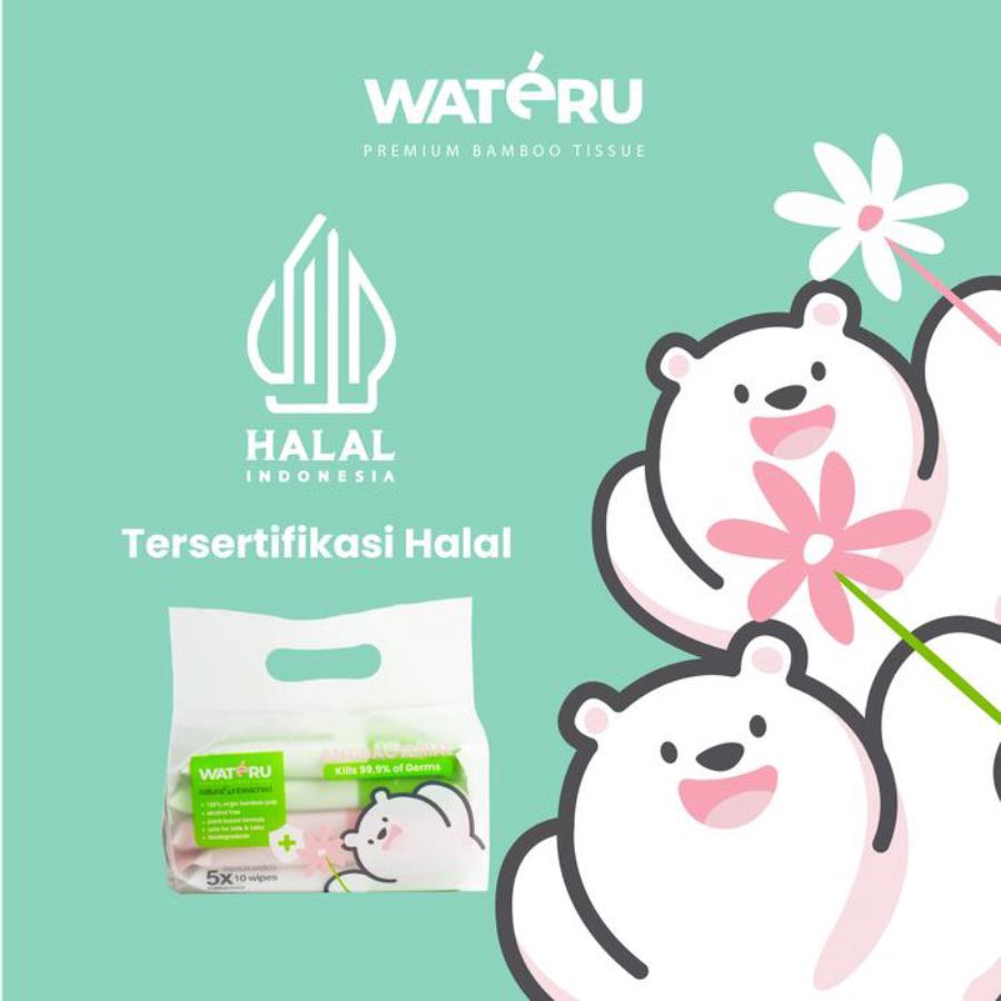 Wateru Baby Wipes Antibacterial 5pcs, 10sheets