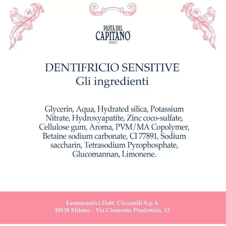 Pasta del Capitano 1905 Sensitive Toothpaste 75ml