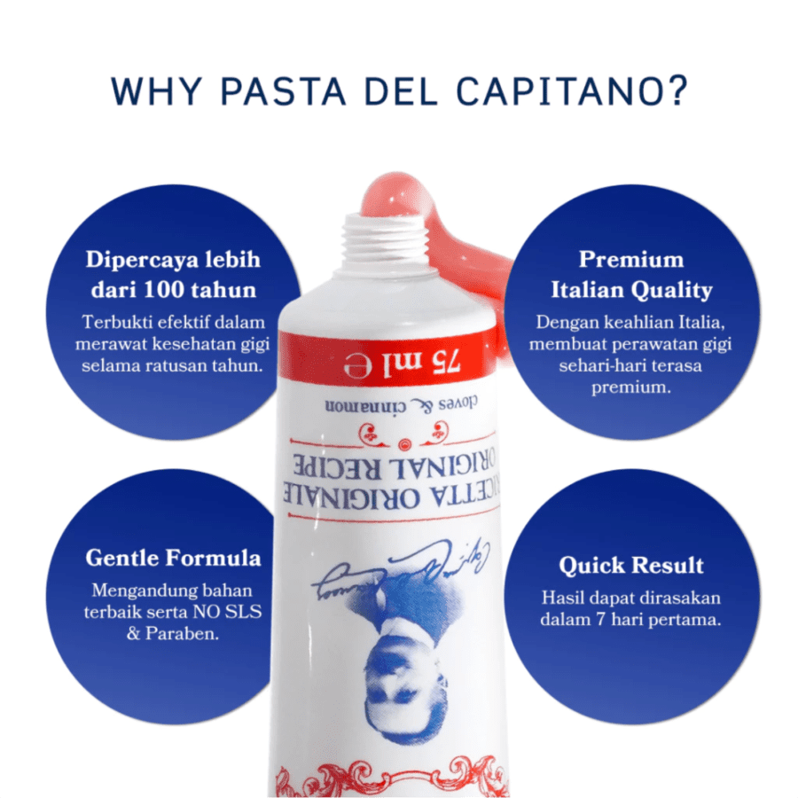 Pasta del Capitano 1905 Baking Soda Whitening Booster Toothpaste 75ml