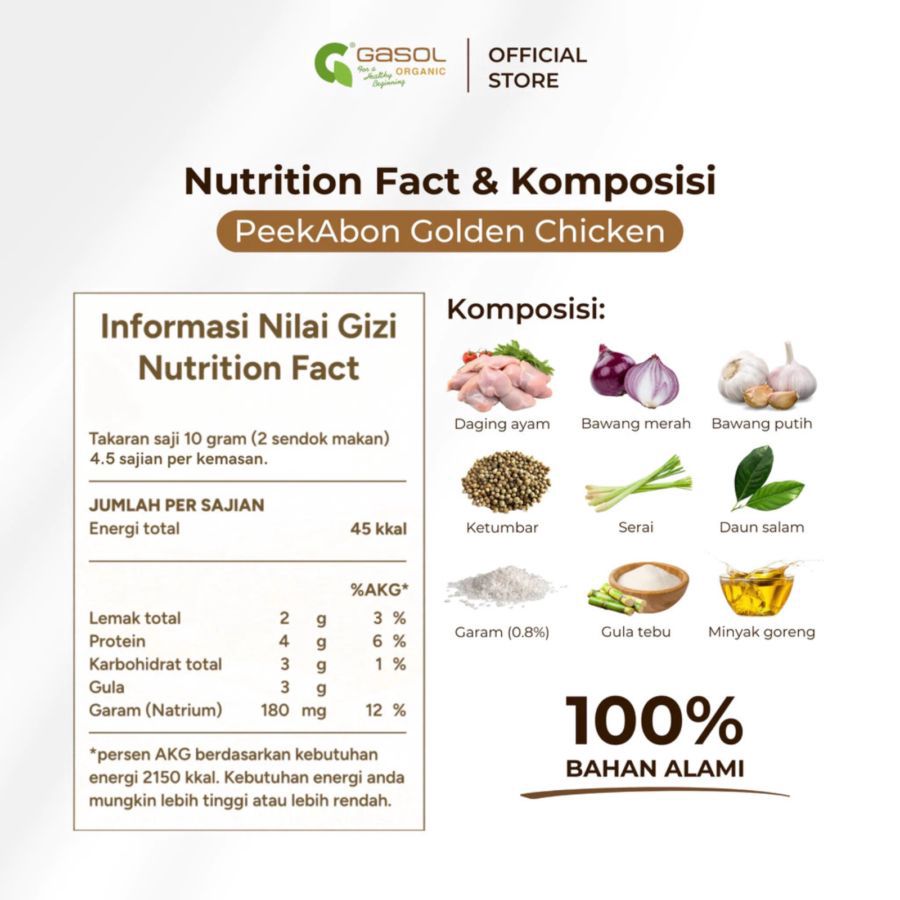 GASOL Organic PeekAbon Golden Chicken MPASI 45gram