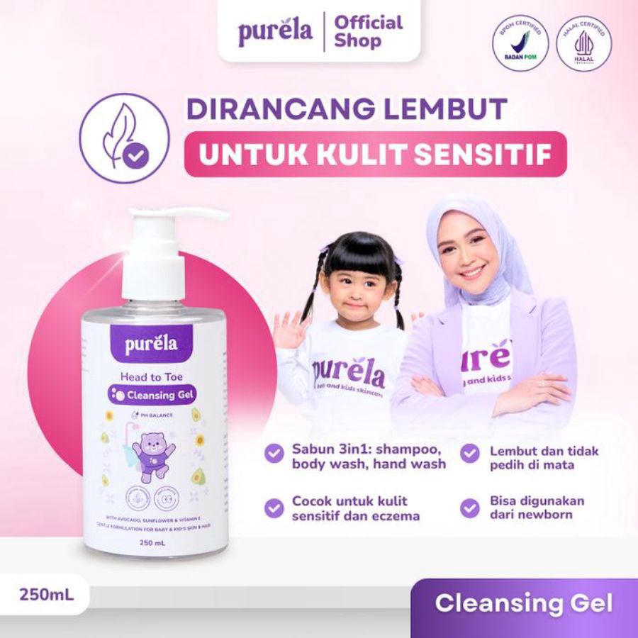 Purela Head to Toe Baby & Kids Cleansing Gel 250ml