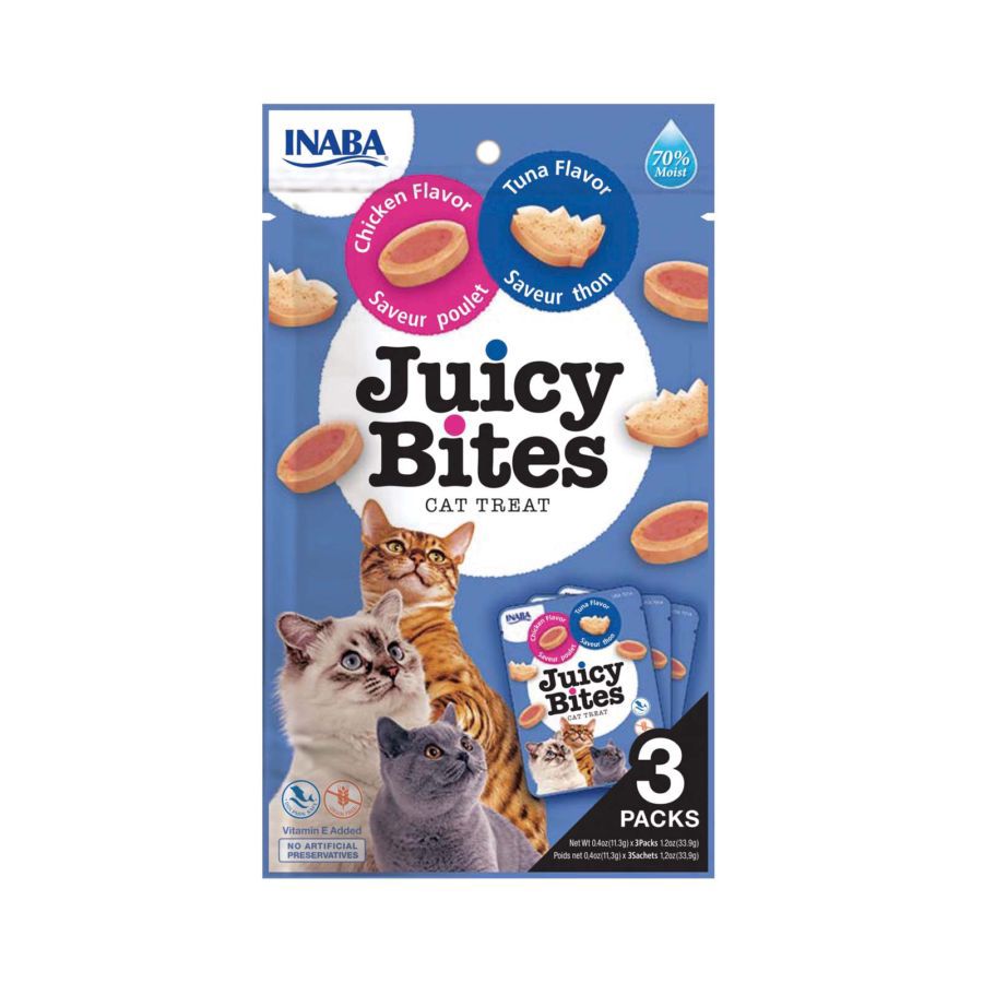 INABA Juicy Bites Tuna & Chicken Snack Kucing 3sachets x 11gram 1pack