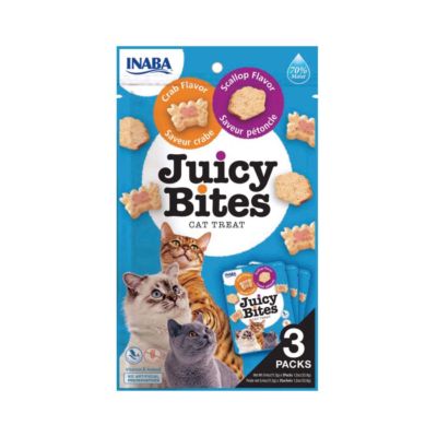 INABA Juicy Bites Scallop & Crab Snack Kucing 3 Sachets x 11 Gram