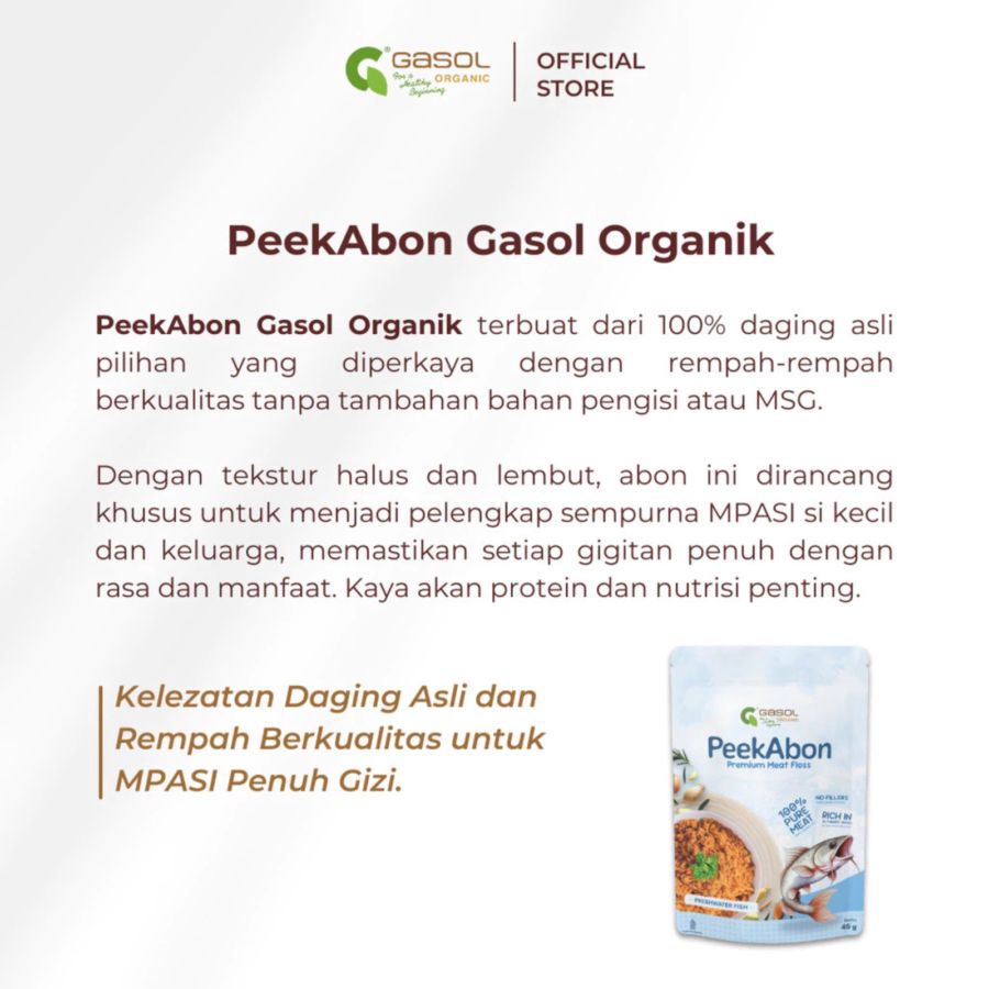 GASOL Organic PeekAbon Freshwater Fish MPASI 45gram