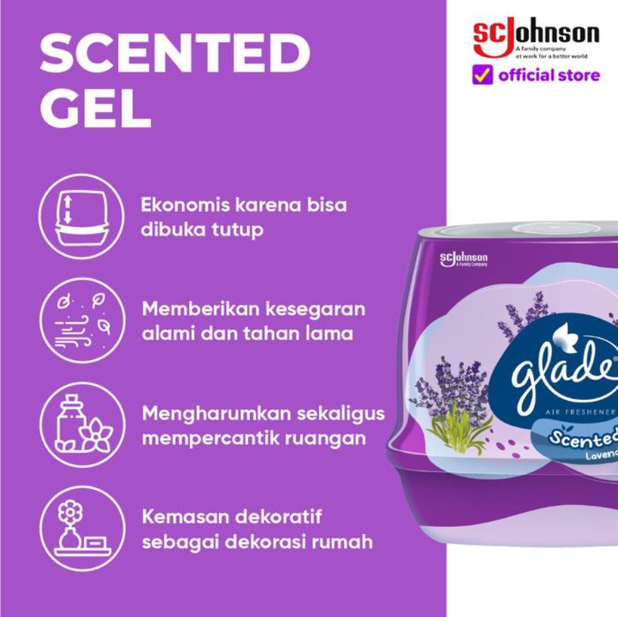 Glade Scented Gel Lavender Pengharum Ruangan 165gram