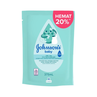Johnson's Baby Hair & Body Baby Bath Milk + Rice Pouch