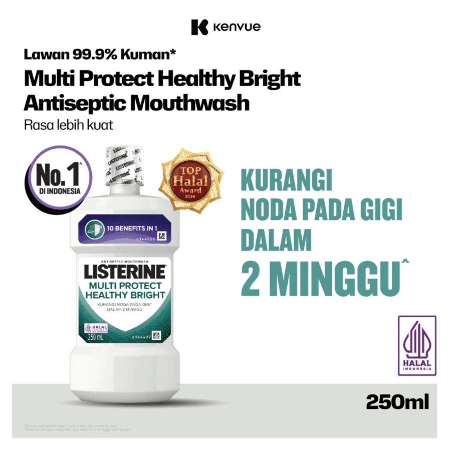 Listerine Multi Protect Healthy Bright Antiseptic Mouthwash 250ml