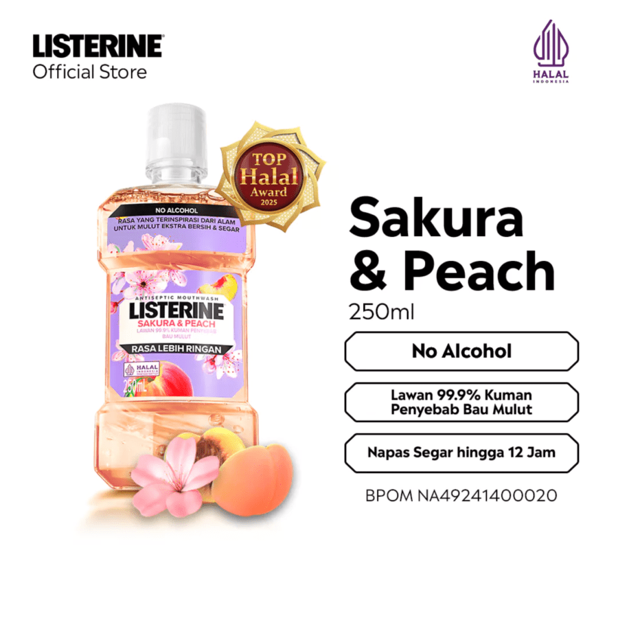 Listerine Sakura & Peach Antiseptic Mouthwash 250ml