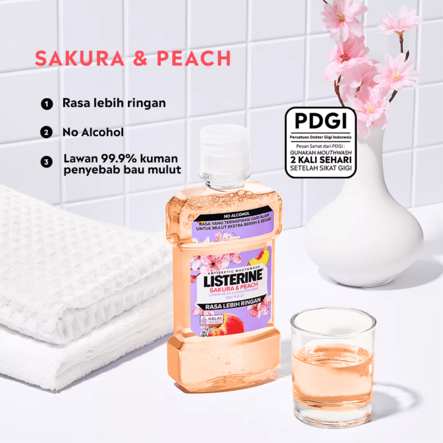 Listerine Sakura & Peach Antiseptic Mouthwash 250ml