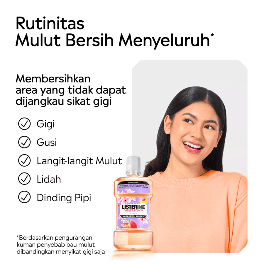 Listerine Sakura & Peach Antiseptic Mouthwash 250ml