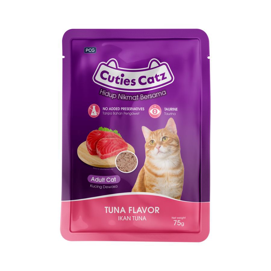 Cuties Catz Tuna Dewasa Makanan Kucing Basah Pouch 75gram