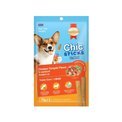 Smartheart Chicsticks Chicken Teriyaki Snack Anjing 4 sticks x 15 gram