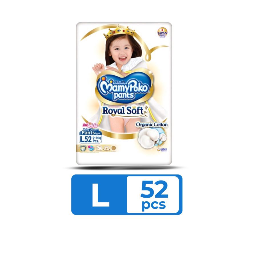 Mamypoko Royal Soft Girls Pants Diapers L52 1pack
