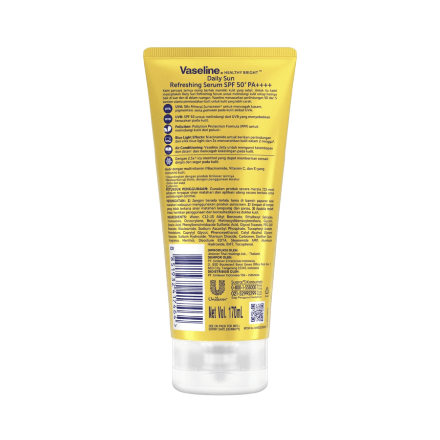 Vaseline Healthy Bright Daily Sun Refreshing Serum Sunscreen SPF 50 PA+++ 170ml