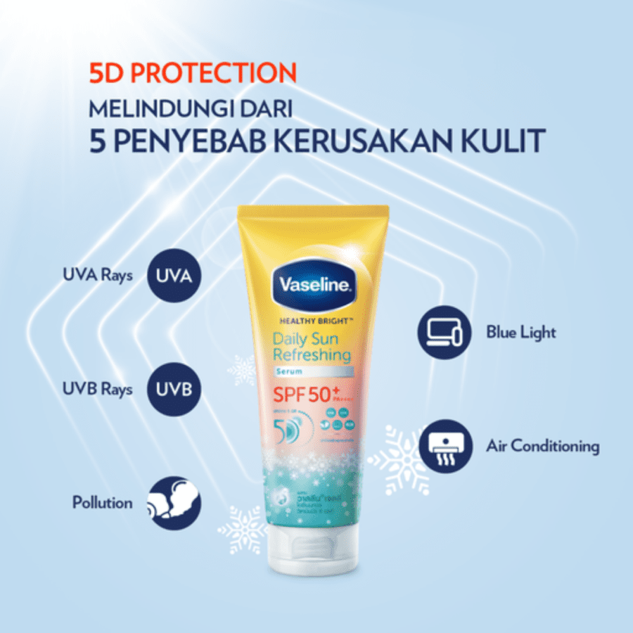 Vaseline Healthy Bright Daily Sun Refreshing Serum Sunscreen SPF 50 PA+++ 170ml