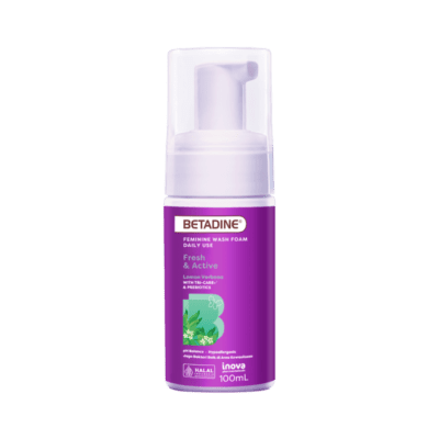 Betadine Fresh & Active Lemon Verbena Feminine Wash Foam Pump Bottle