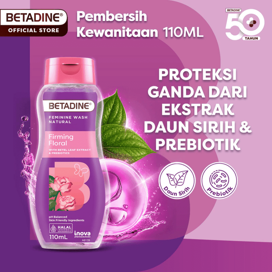 Betadine Feminine Wash Natural Daun Sirih Firming Floral Botol