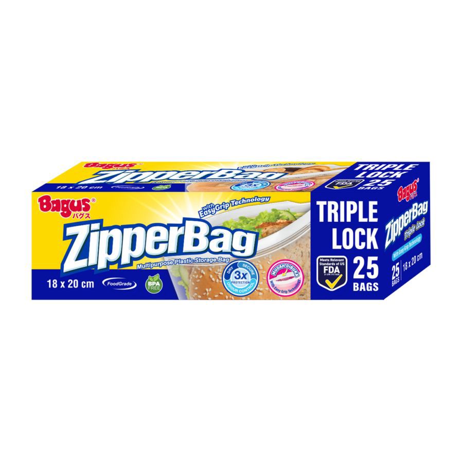 Bagus Zipperbag 18cm x 20cm 1box