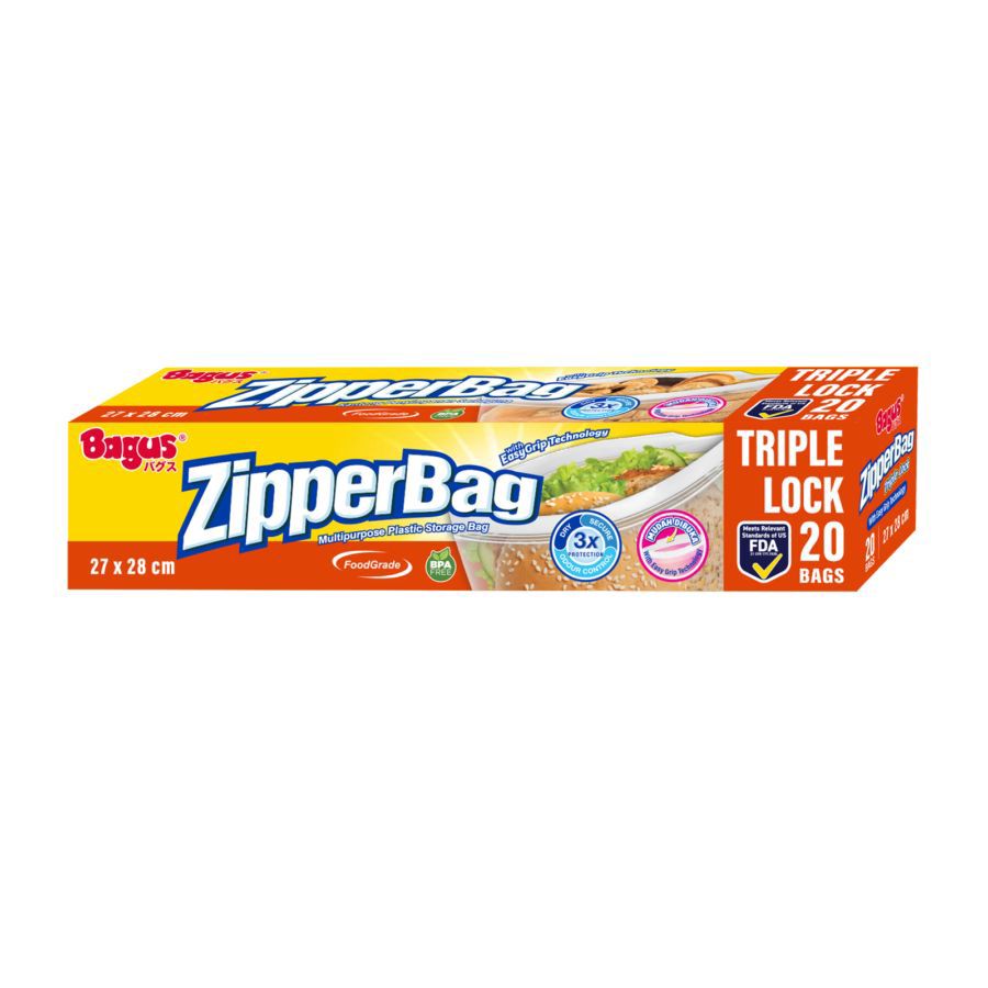 Bagus Zipperbag 27 x 28 cm Plastic Wrap 1pcs