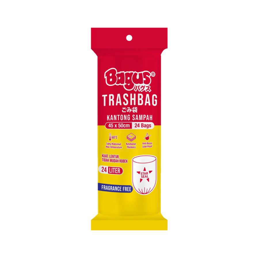 Bagus Kantong Sampah Roll Black Size 45 x 50 cm 24L 24pcs