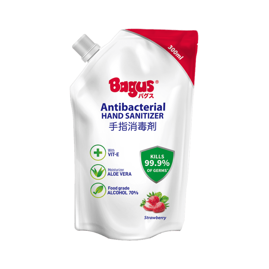 Bagus Antibacterial Strawberry Hand Sanitizer Pouch 300ml