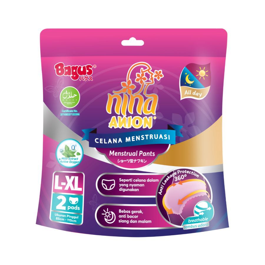 Bagus Nina Anion Menstrual Pants Size L-XL 2pads