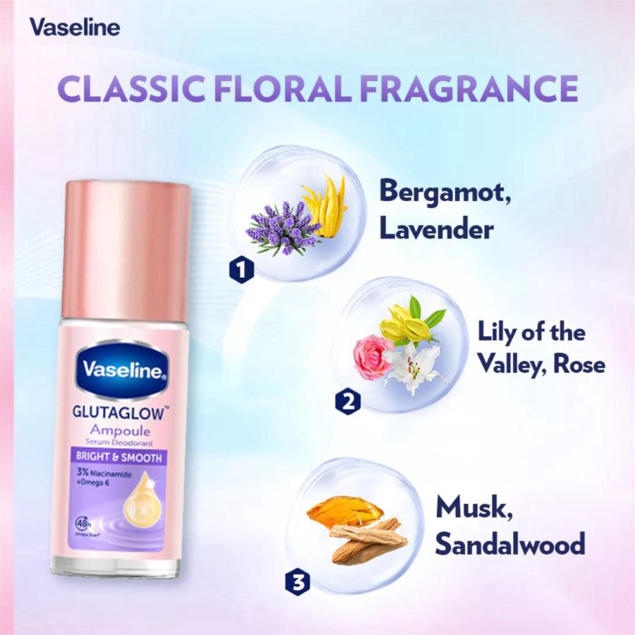 Vaseline GlutaGlow Ampoule Bright & Smooth Deodorant Roll On