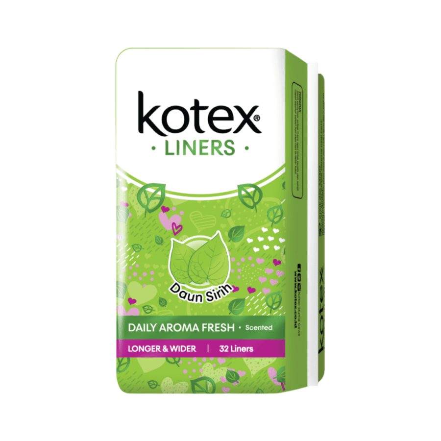 Kotex Liners Daun Sirih Daily Aroma Fresh Longer & Wider Pembalut Kewanitaan 32pads