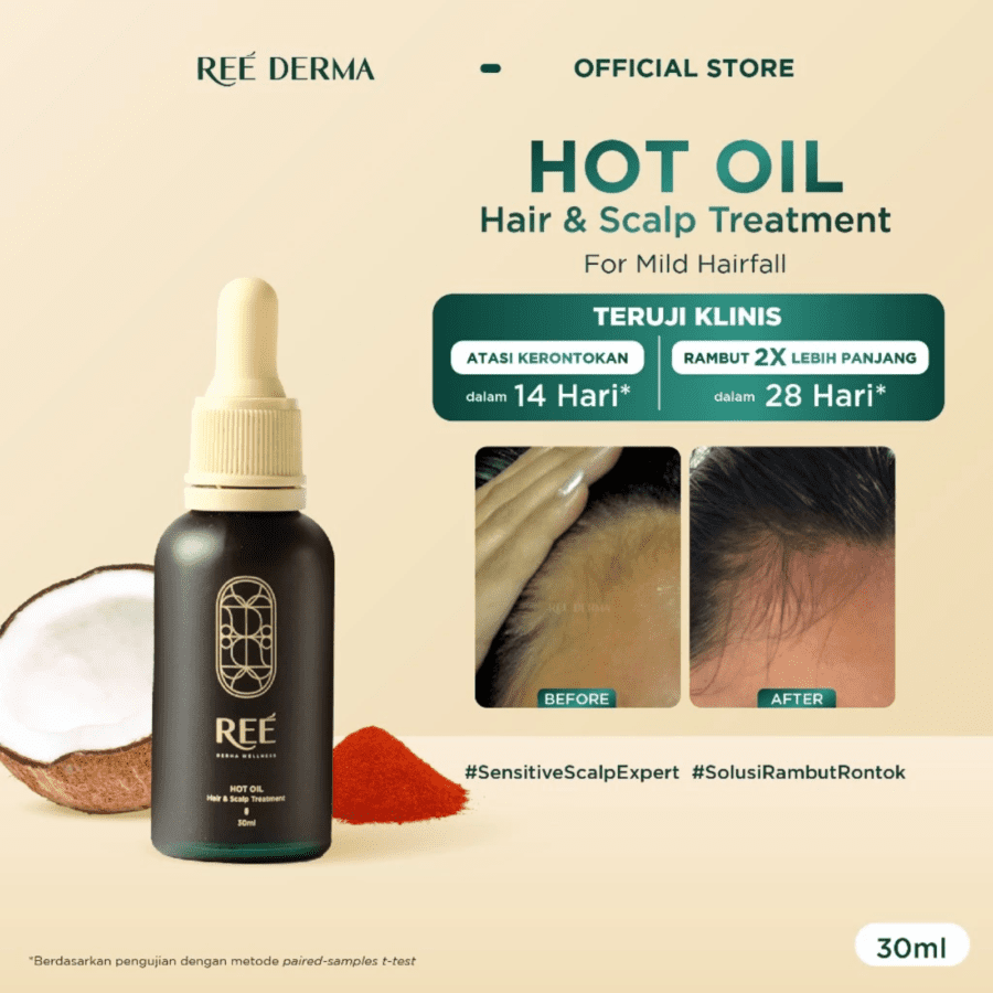 Ree Derma Wellness Hot Oil Hair & Scalp Treatment Perawatan Rambut 30ml