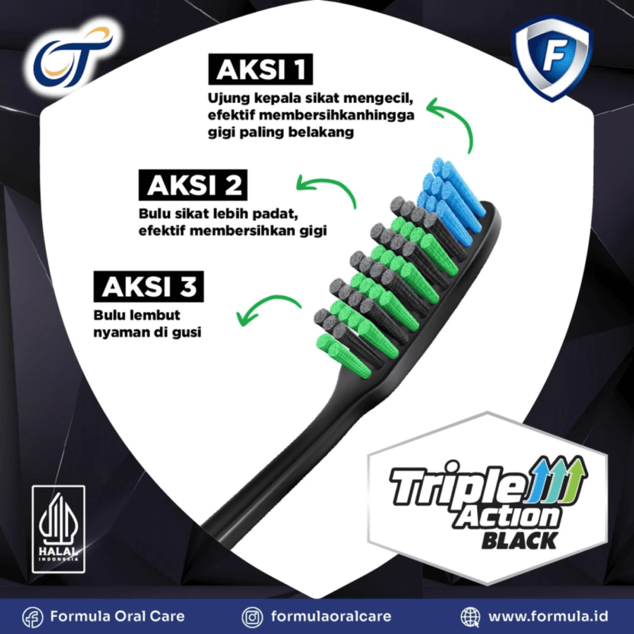 Formula Triple Action Black Soft Sikat Gigi