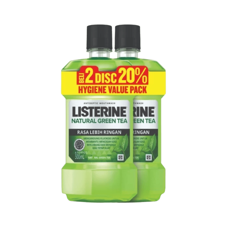 Listerine Natural Green Tea Antiseptic Mouthwash 2pcs