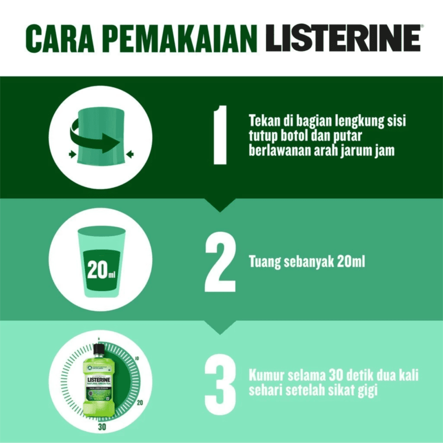 Listerine Natural Green Tea Antiseptic Mouthwash 2pcs