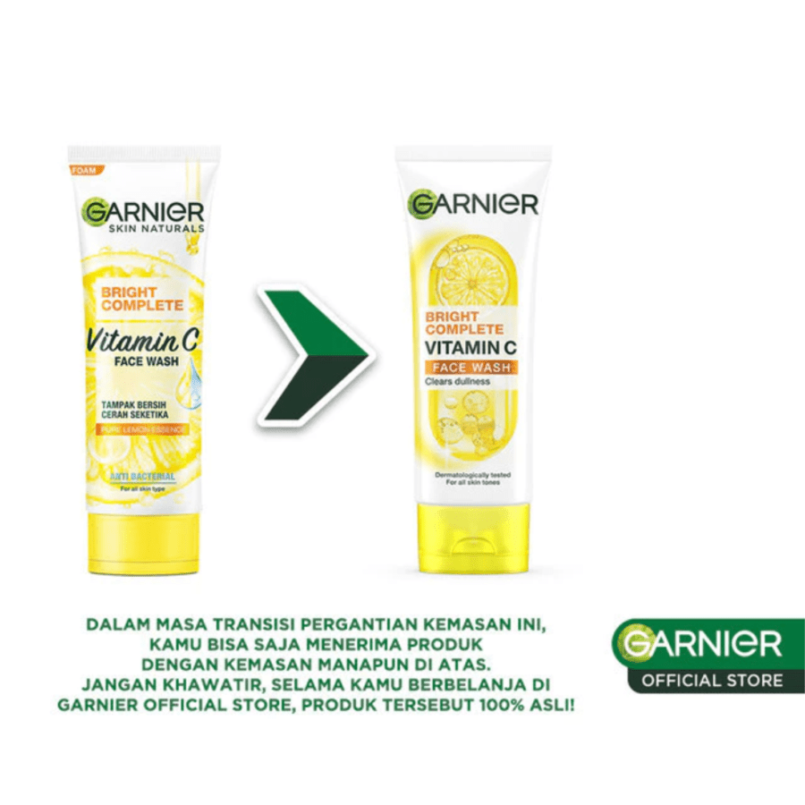 Garnier Bright Complete Vitamin C Clears Dullness Face Wash 100ml