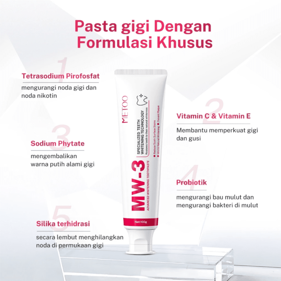 Metoo MW-3 Advanced Whitening Toothpaste 100gram