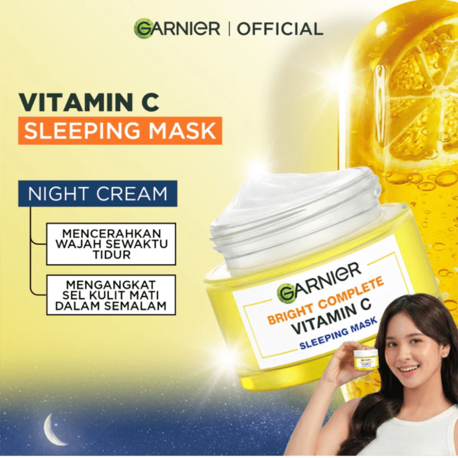 Garnier Bright Complete Vitamin C Night Cream Brightening Sleeping Mask 50ml