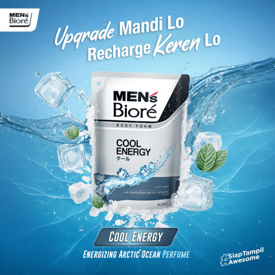 Men's Biore Cool Energy Body Foam Pouch 400ml