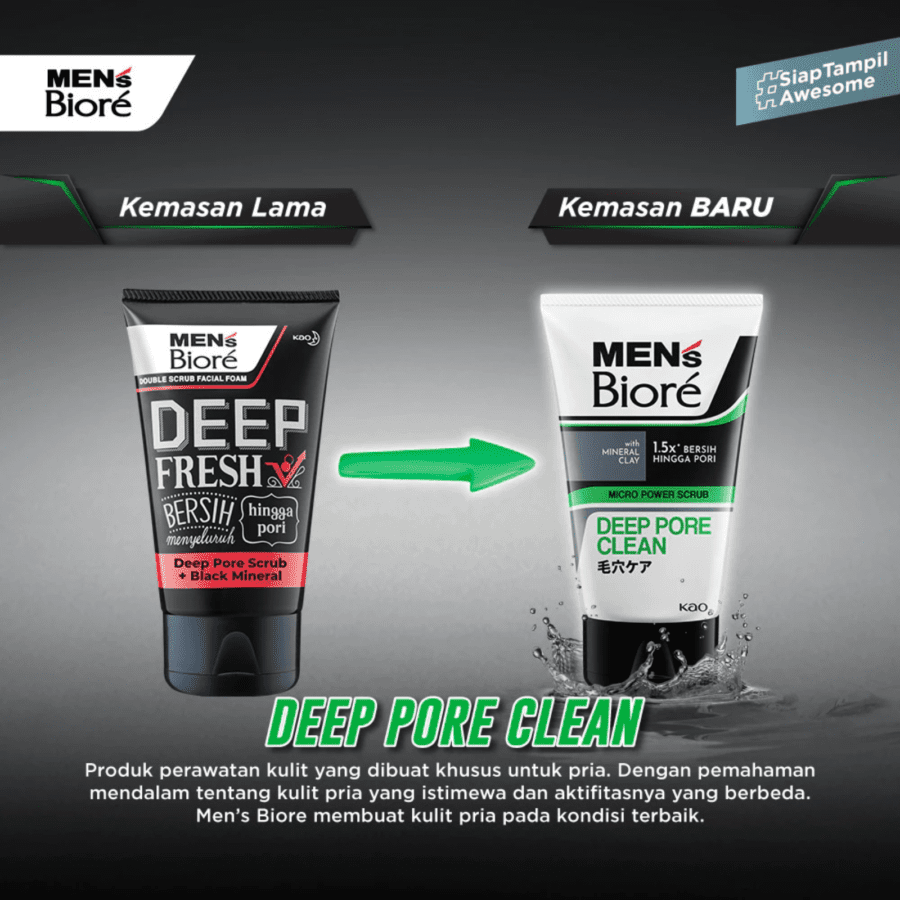 Men's Biore Deep Pore Clean Micro Power Scrub Facial Wash 100gram