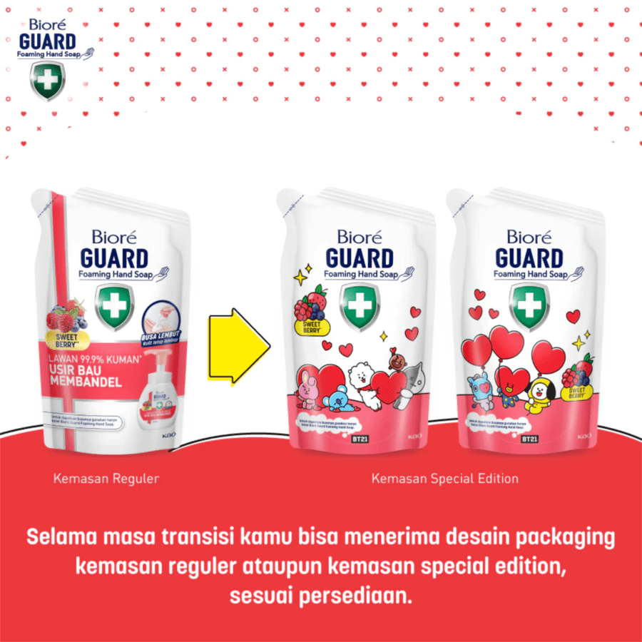 Biore Guard Sweet Berry Antibacterial Foaming Hand Soap Pouch 250ml