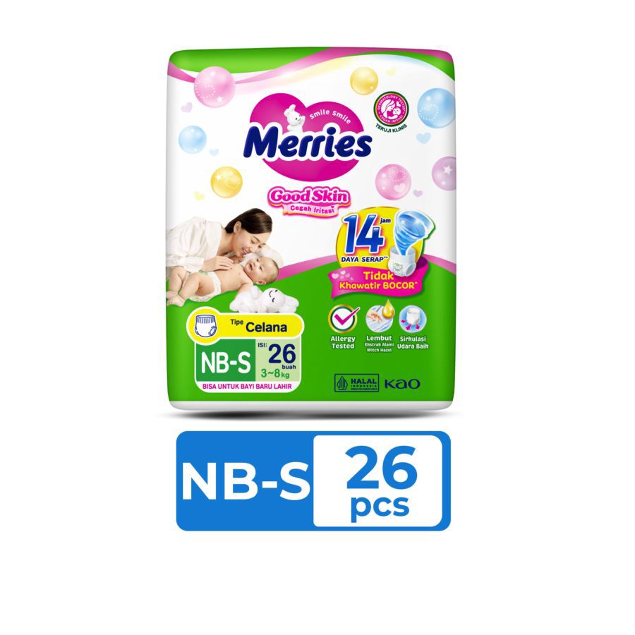 Merries Good Skin Pants Diapers NB-S26 1pack