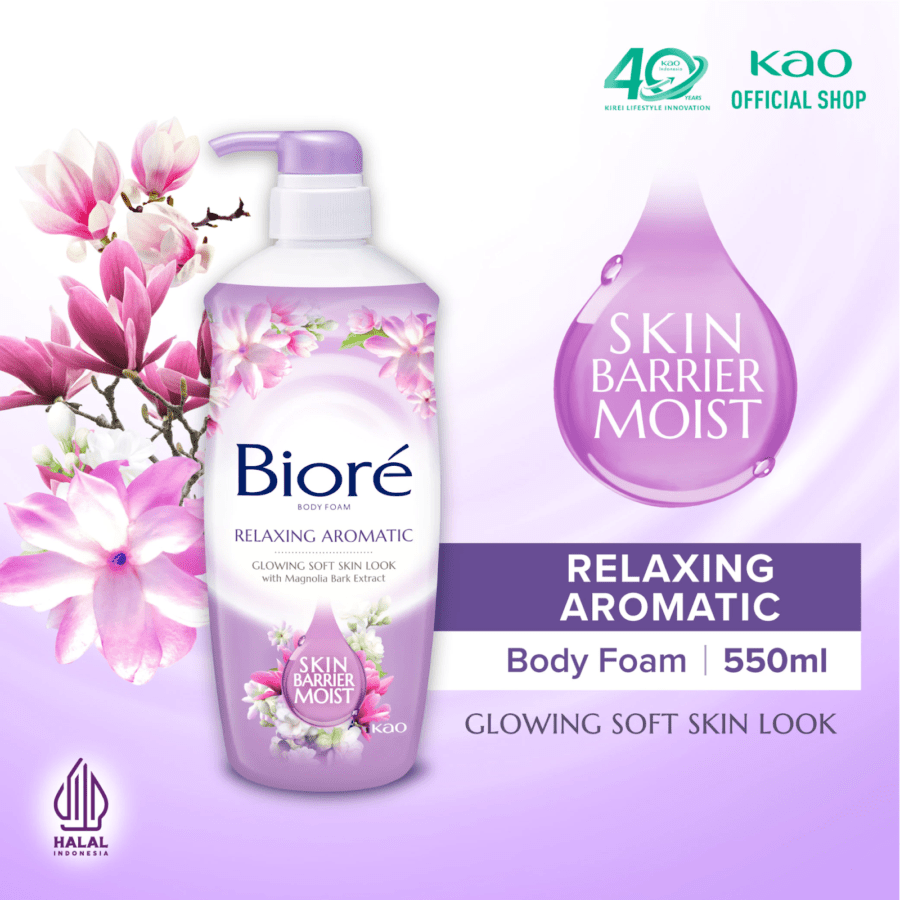 Biore Relaxing Aromatic Magnolia Bark Extract Body Foam 550ml