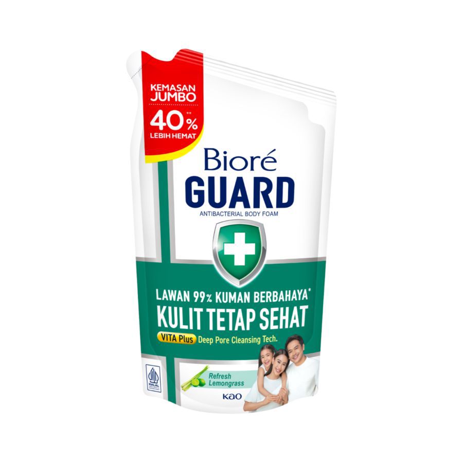 Biore Guard Refresh Lemongrass Antibacterial Body Foam Pouch 750ml