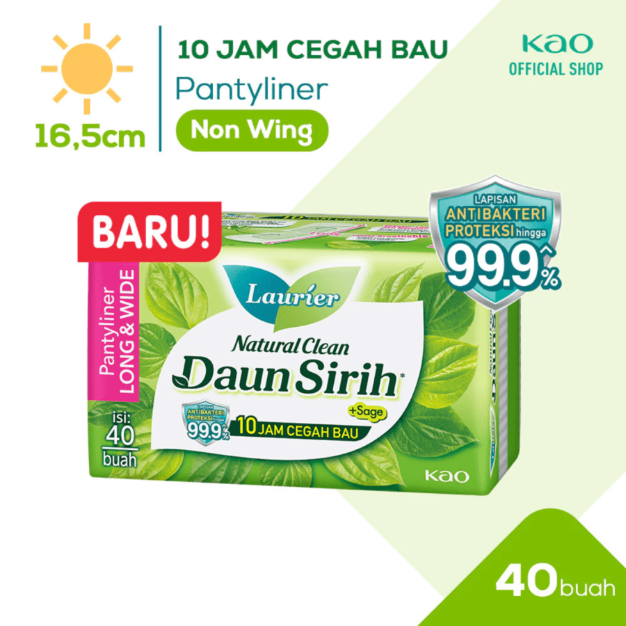 Laurier Natural Clean Daun Sirih Long & Wide Pantyliner 40pads