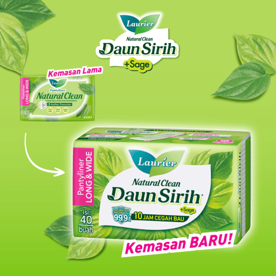 Laurier Natural Clean Daun Sirih Long & Wide Pantyliner 40pads
