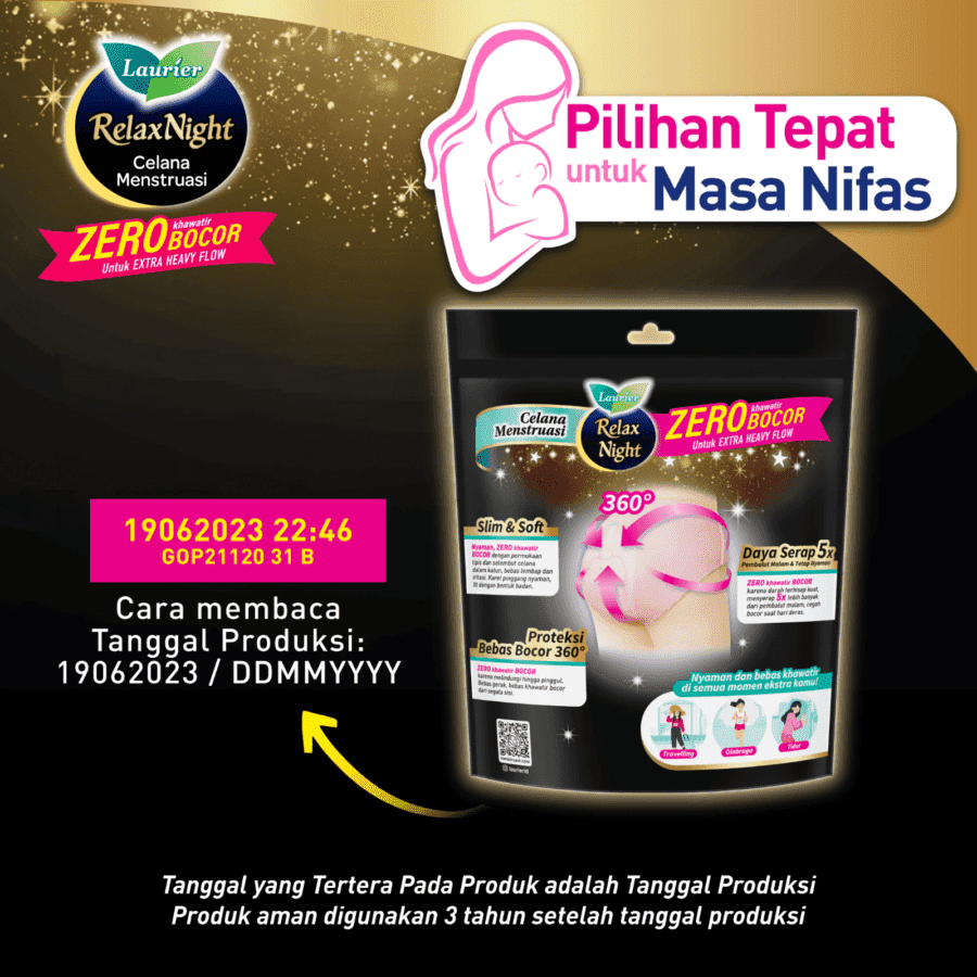 Laurier Relax Night Slim & Soft Celana Menstruasi All Size Pembalut Kewanitaan 2pcs 1pcs