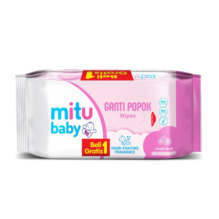 Buy 1 Get 1 Mitu Baby Ganti Popok Wipes Sweet Rose Tisu Basah 100sheets