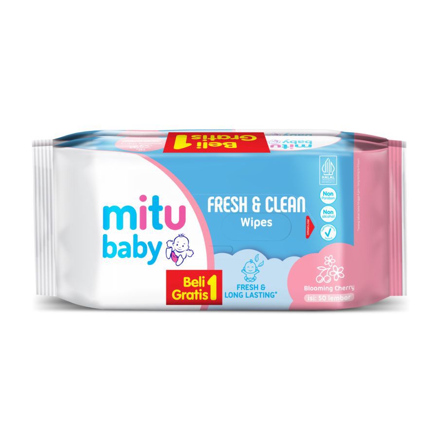 Buy 1 Get 1 Mitu Baby Wipes Blooming Cherry Fresh and Clean 100sheets