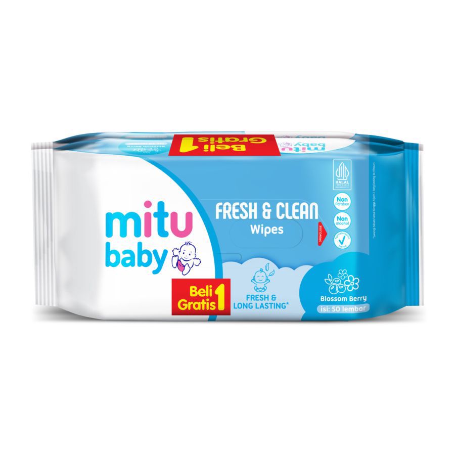 Buy 1 Get 1 Mitu Baby Wipes Blossom Berry Fresh and Clean 100sheets
