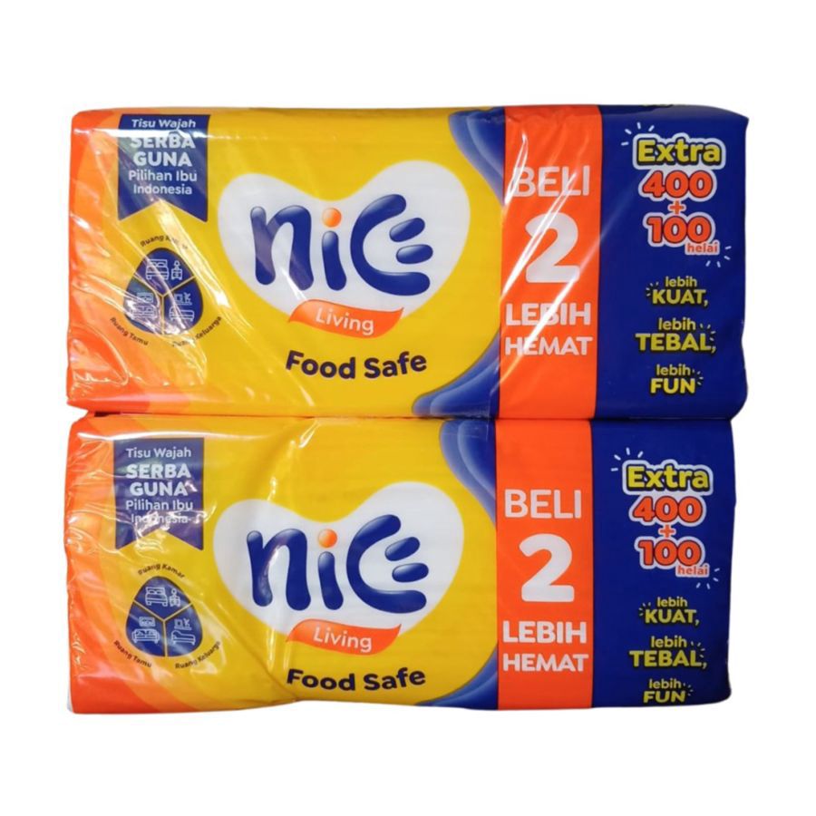 Buy 1 Get 1 Nice Living Facial Tissue Soft Pack 400+100 1pcs