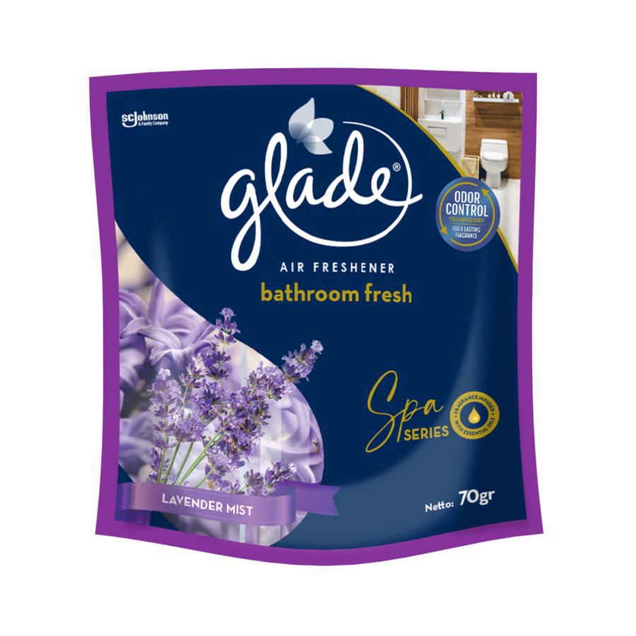 Glade Bathroom Fresh Lavender Pengharum Kamar Mandi 70gram